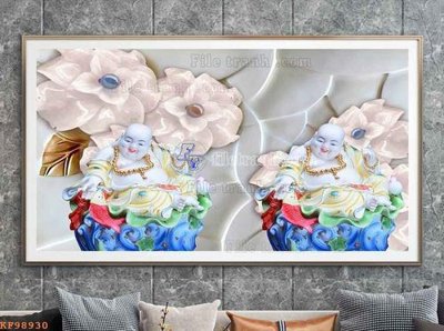 File tranh File tranh hiện đại pha lê gương KF98930 (ảnh gốc) in trần 3D