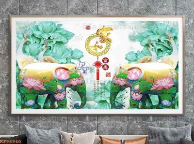 File tranh gốc in trần nhà File tranh hiện đại pha lê gương KF98940 3D