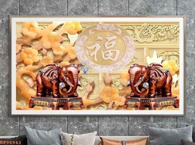 File in trần File tranh hiện đại pha lê gương KF98942 (bản gốc) hoa văn