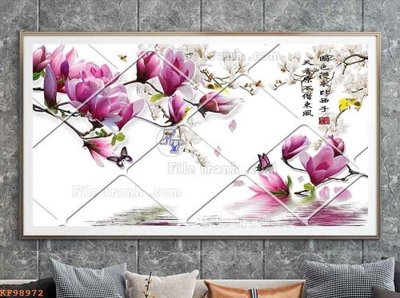 File in ấn File tranh hiện đại pha lê gương KF98972 chuyên nghiệp