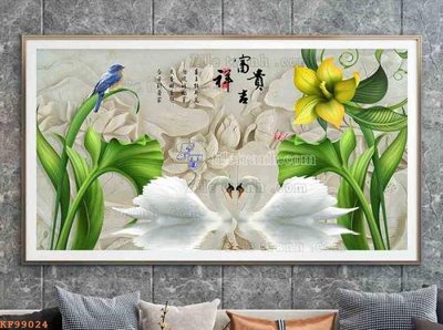 File gốc in mica File tranh hiện đại pha lê gương KF99024 chất lượng