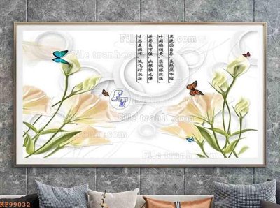 Hình ảnh file gốc in trần nhà File tranh hiện đại pha lê gương KF99032