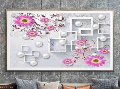File tranh File tranh hiện đại pha lê gương KF99035 (bản gốc) in lụa dán tường
