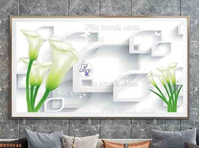 Hình ảnh file gốc File tranh hiện đại pha lê gương KF99040 cho in UV