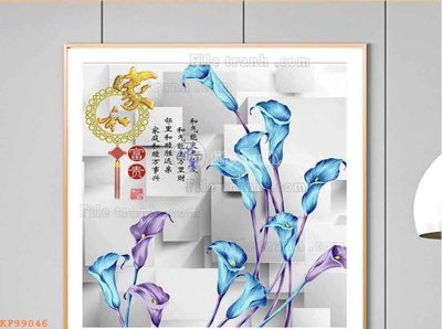 File in ấn File tranh hiện đại pha lê gương KF99046 (bản gốc) chất lượng cao