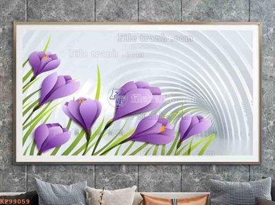 File tranh File tranh hiện đại pha lê gương KF99059 (bản gốc) in lụa dán tường