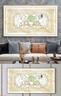 File tranh File tranh hiện đại pha lê gương KF99143 (bản gốc) in lụa dán tường