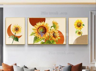 File tranh File tranh hiện đại pha lê gương KF99170 (gốc) in vải canvas