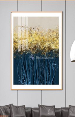 File gốc File tranh hiện đại pha lê gương KF99177 (in lụa) tranh mã đáo