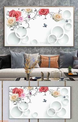 Hình ảnh file gốc in lụa File tranh hiện đại pha lê gương KF99215