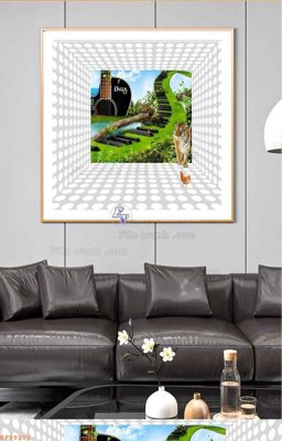 File gốc in tráng gương File tranh hiện đại pha lê gương KF99280 chi tiết