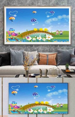 Ảnh gốc file in lụa File tranh hiện đại pha lê gương KF99301 chi tiết