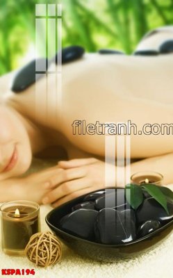 File tranh Tranh trang trí Spa làm đẹp KSPA194 (bản gốc) in lụa dán tường