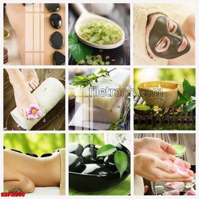 Chi tiết file ảnh Tranh trang trí Spa làm đẹp KSPA200 sắc nét