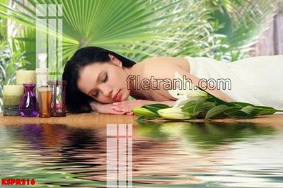 File in trần Tranh trang trí Spa làm đẹp KSPA216 (file gốc) xuyên sáng