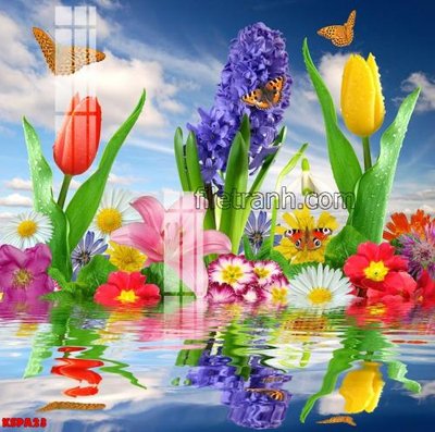 File gốc Tranh trang trí Spa làm đẹp KSPA23 (in lụa) tranh phong thủy