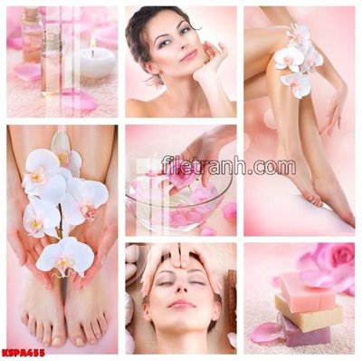 File gốc Tranh trang trí Spa làm đẹp KSPA455 (PNG) nền trong suốt