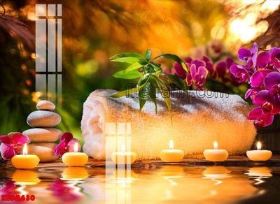 File in trần Tranh trang trí Spa làm đẹp KSPA630 (bản gốc) hoa văn