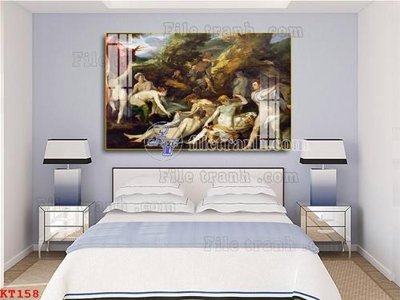 File tranh gốc File tranh treo thiếu nữ khỏa thân nhà nghỉ KT158 (sắc nét từng chi tiết)