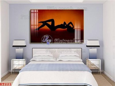 File PSD File tranh treo thiếu nữ khỏa thân nhà nghỉ KT221 (bản gốc) đã tách nền