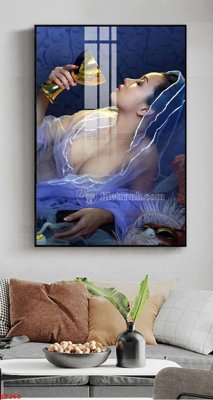 File gốc File tranh treo thiếu nữ khỏa thân nhà nghỉ KT260 (in 3D) cho trang trí