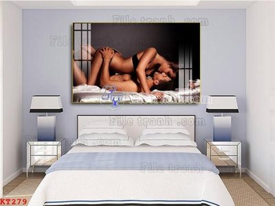 File ảnh File tranh treo thiếu nữ khỏa thân nhà nghỉ KT279 (gốc) trang trí khách sạn