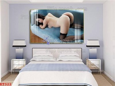 File gốc File tranh treo thiếu nữ khỏa thân nhà nghỉ KT322 (in mica) trang trí