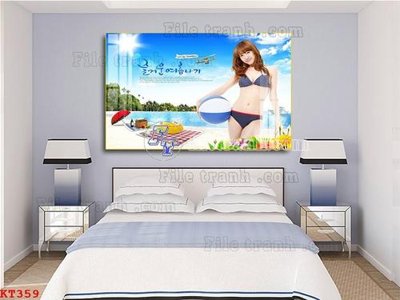 File in trần File tranh treo thiếu nữ khỏa thân nhà nghỉ KT359 (file gốc) phong thủy
