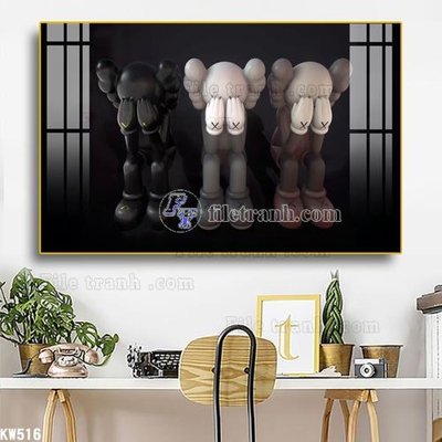 Chi tiết file gốc File tranh kawas gấu bearbrick KW516 (cho in tráng gương)