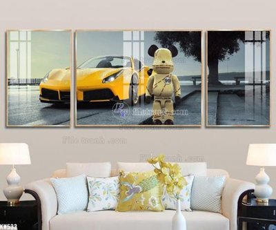 File tranh File tranh kawas gấu bearbrick KW533 (bản gốc) in lụa dán tường