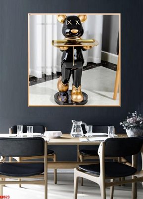 Hình ảnh file gốc File tranh kawas gấu bearbrick KW623 cho in UV