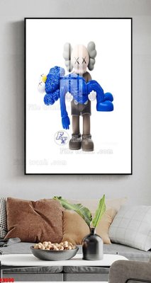 File gốc File tranh kawas gấu bearbrick KW696 (in tráng gương) ốp tường