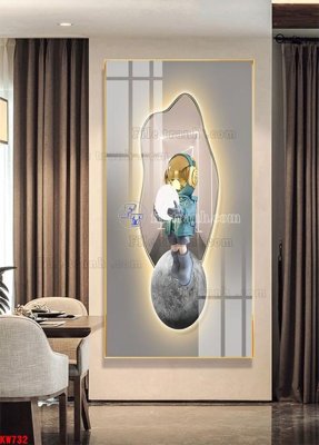 Download file gốc File tranh kawas gấu bearbrick KW732 (in lụa) cao cấp