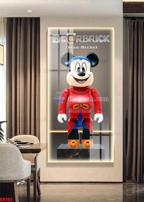 File gốc File tranh kawas gấu bearbrick KW765 (in tráng gương) nghệ thuật