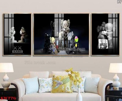 Tải file File tranh kawas gấu bearbrick KW776 (PSD) cho in tranh kính