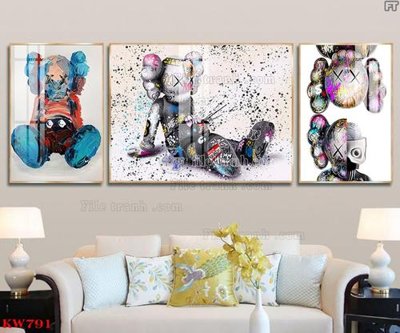 File PSD File tranh kawas gấu bearbrick KW791 (bản gốc) cho nhà in