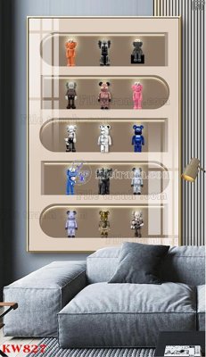 File tranh File tranh kawas gấu bearbrick KW827 (file gốc) chủ đề phong thủy