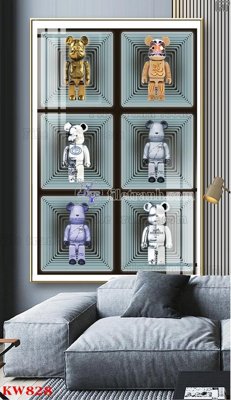 File gốc File tranh kawas gấu bearbrick KW828 (in mica) làm quà tặng