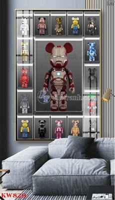 Download file File tranh kawas gấu bearbrick KW829 (gốc) in mica đèn LED