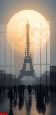 Tải file File gốc in tranh paris tháp Eiffel LD123 (PSD) cho in ấn quảng cáo