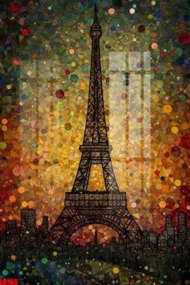 File gốc File gốc in tranh paris tháp Eiffel LD166 (PNG) trong suốt (transparent)