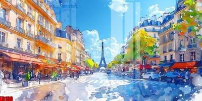 Tải file gốc File gốc in tranh paris tháp Eiffel LD199 (in bạt) quảng cáo