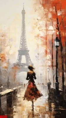 File tranh gốc in trần nhà File gốc in tranh paris tháp Eiffel LD341 3D