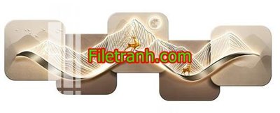 File gốc File in tranh decor gắn led LED1022 (in lụa) hoa văn cổ điển