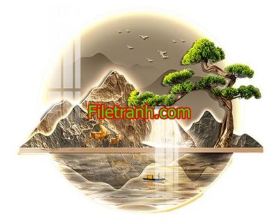 Tải file gốc in lụa File in tranh decor gắn led LED1061 siêu nét