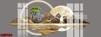 File tranh gốc File in tranh decor gắn led LED320 chủ đề hiện đại