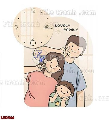 File PSD File in tranh decor gắn led LED366 (gốc) tách lớp chi tiết