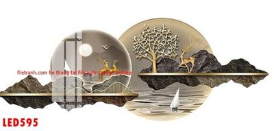 File in trần File in tranh decor gắn led LED595 (bản gốc) mây trời