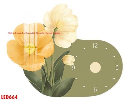 File gốc File in tranh decor gắn led LED664 (in lụa) họa tiết 3D