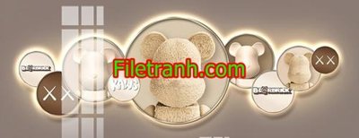 Download file gốc File in tranh decor gắn led LED977 (in mica) 3D